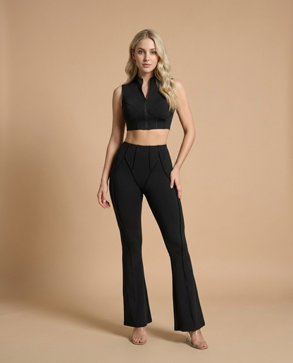 Leggins con costuras de contorno acampanados