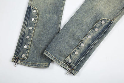 Button Flare Jeans