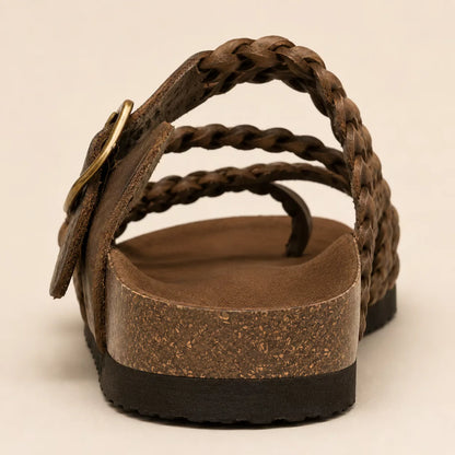 Tressia - Sandalias Ortopédicas de Cuero para Mujer