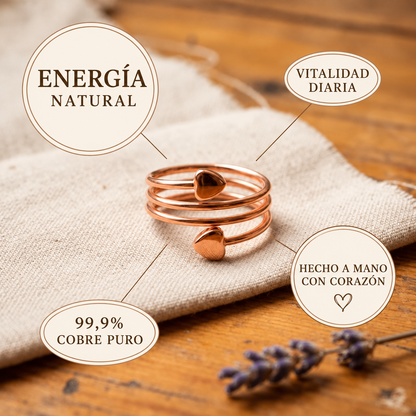 Anillo de Cobre Corazones