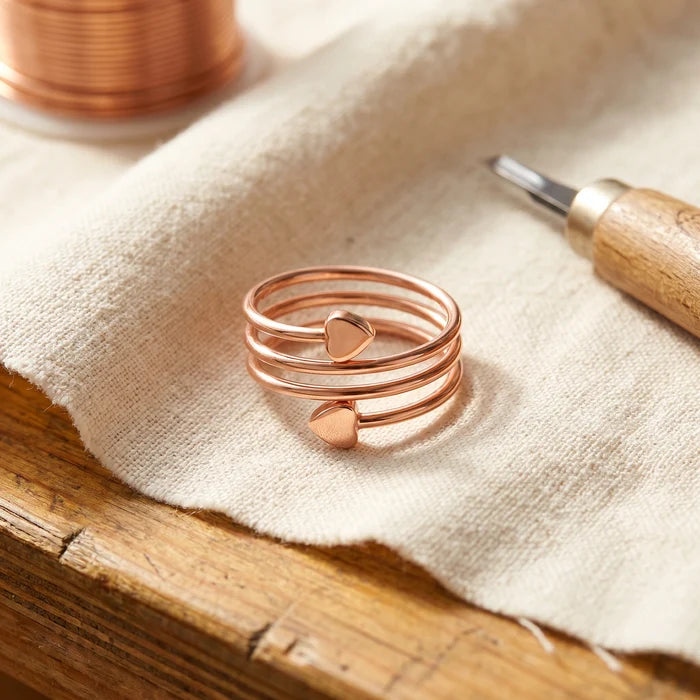 Anillo de Cobre Corazones