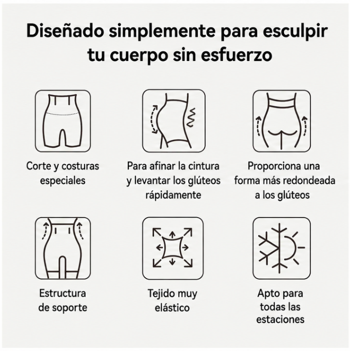 Vientre plano y glúteos tonificados en 10 segundos — invisibles bajo la ropa