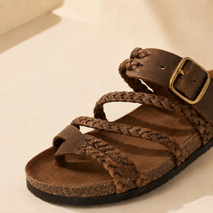 Tressia - Sandalias Ortopédicas de Cuero para Mujer