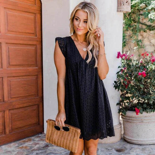 Vestido con bolsillos - color Negro